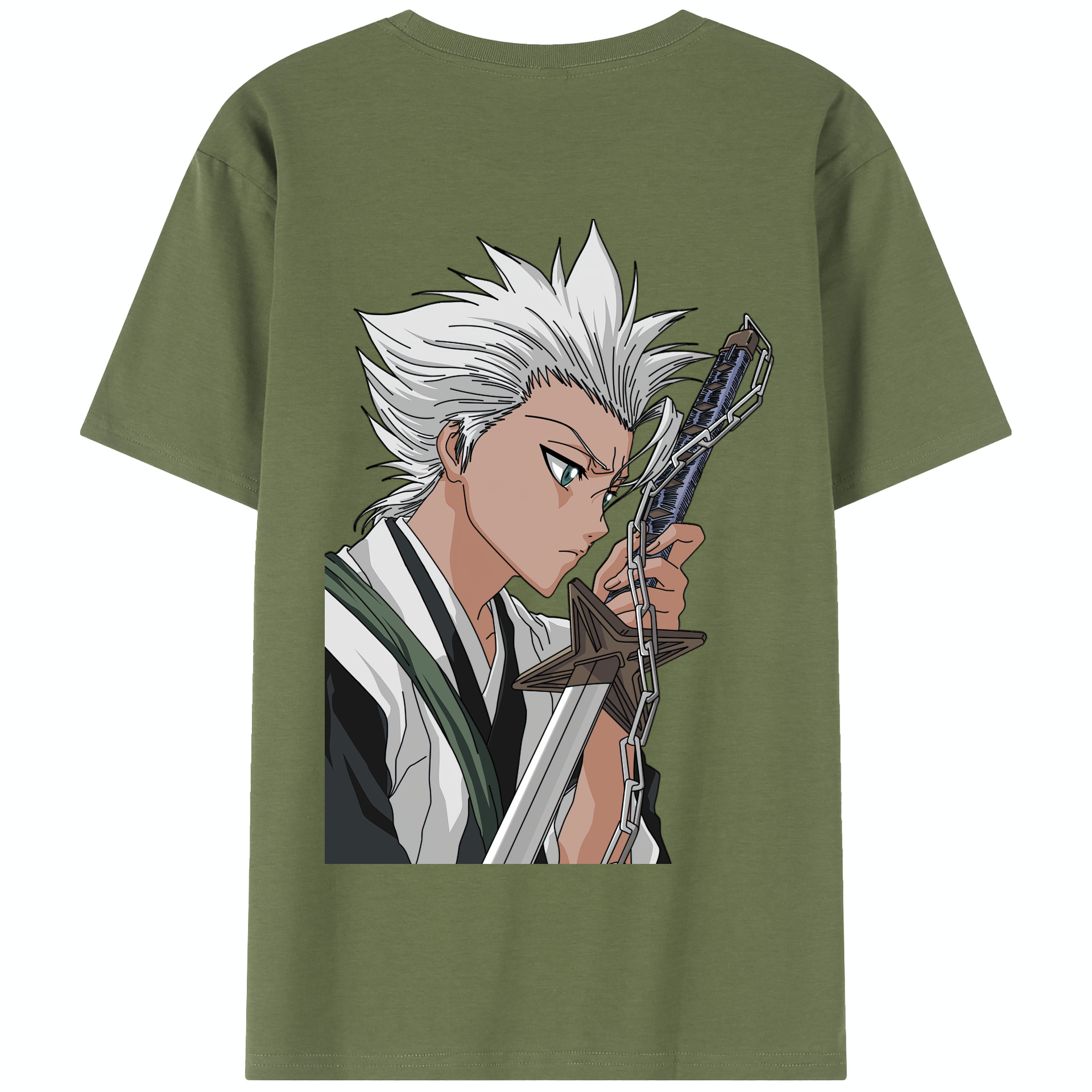 （画像用） ブリーチ 日番谷冬獅郎（ひつがや とうしろう） BLEACH Hitsugaya Toushirou 綿100％半袖Tシャツ（背面プリント）